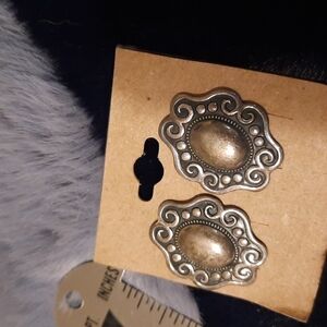 Sterling Silver  marked Sterling Vintage Earrings beautiful scroll edging